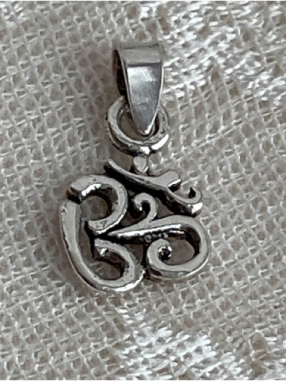 Sterling OM Symbol Pendant Necklace - Silver